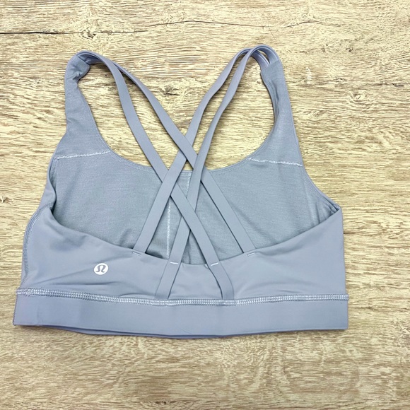 Lululemon Energy Bra Medium Support B-D in Blue Linen, Sz 6 - Picture 6 of 6